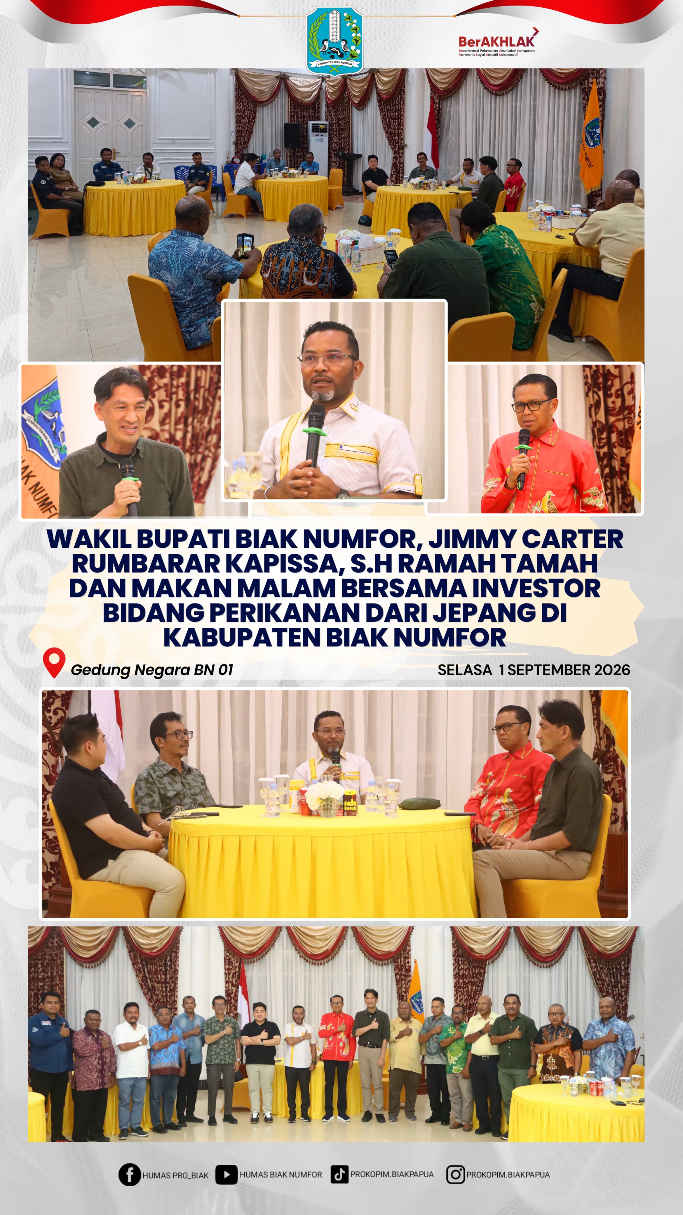 Ramah Tamah dan Makan bersama Wakil Bupati bersama Investor Jepang Bidang Perikanan