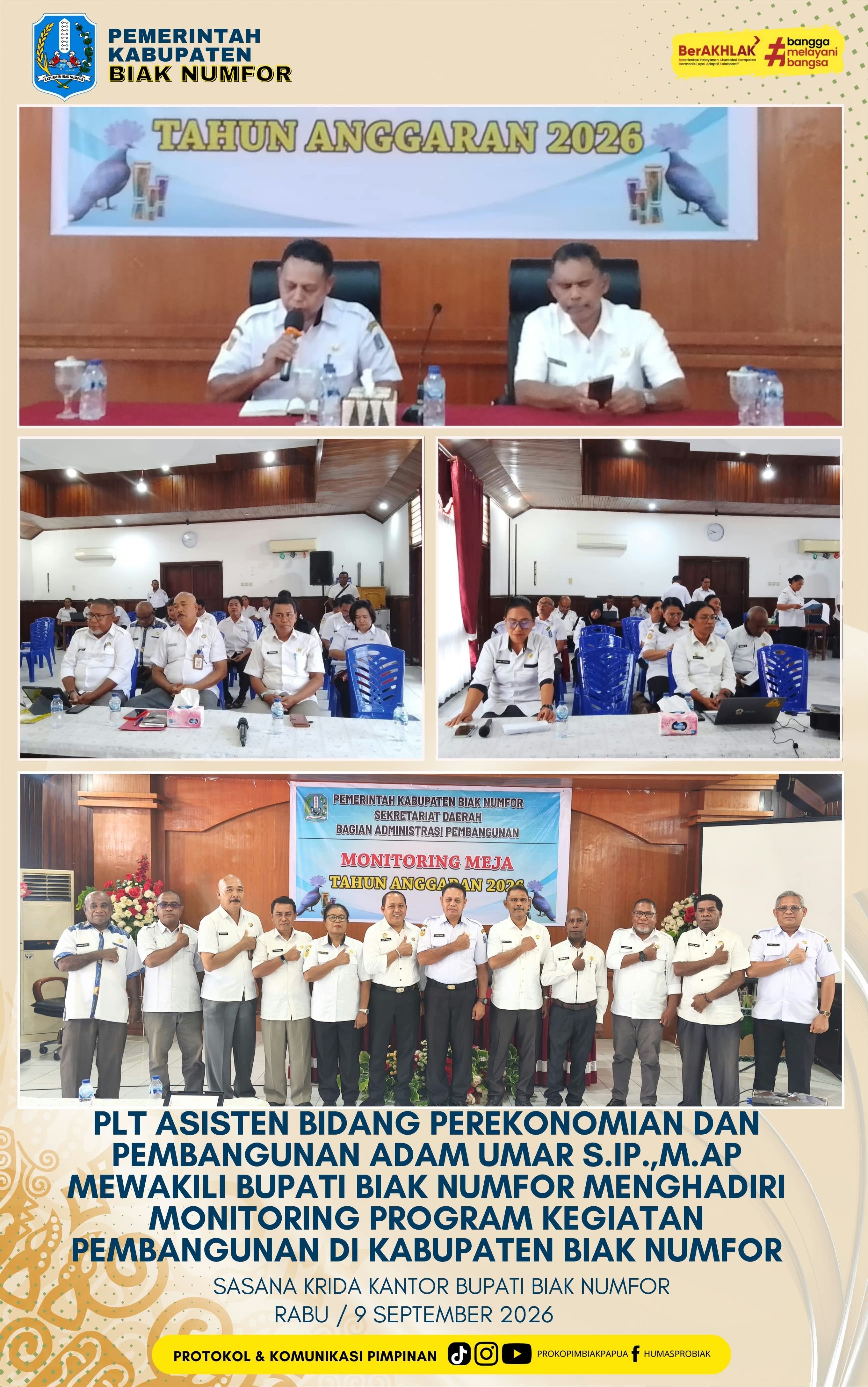 Monitoring Program Kegiatan Pembangunan di Kabupaten Biak Numfor